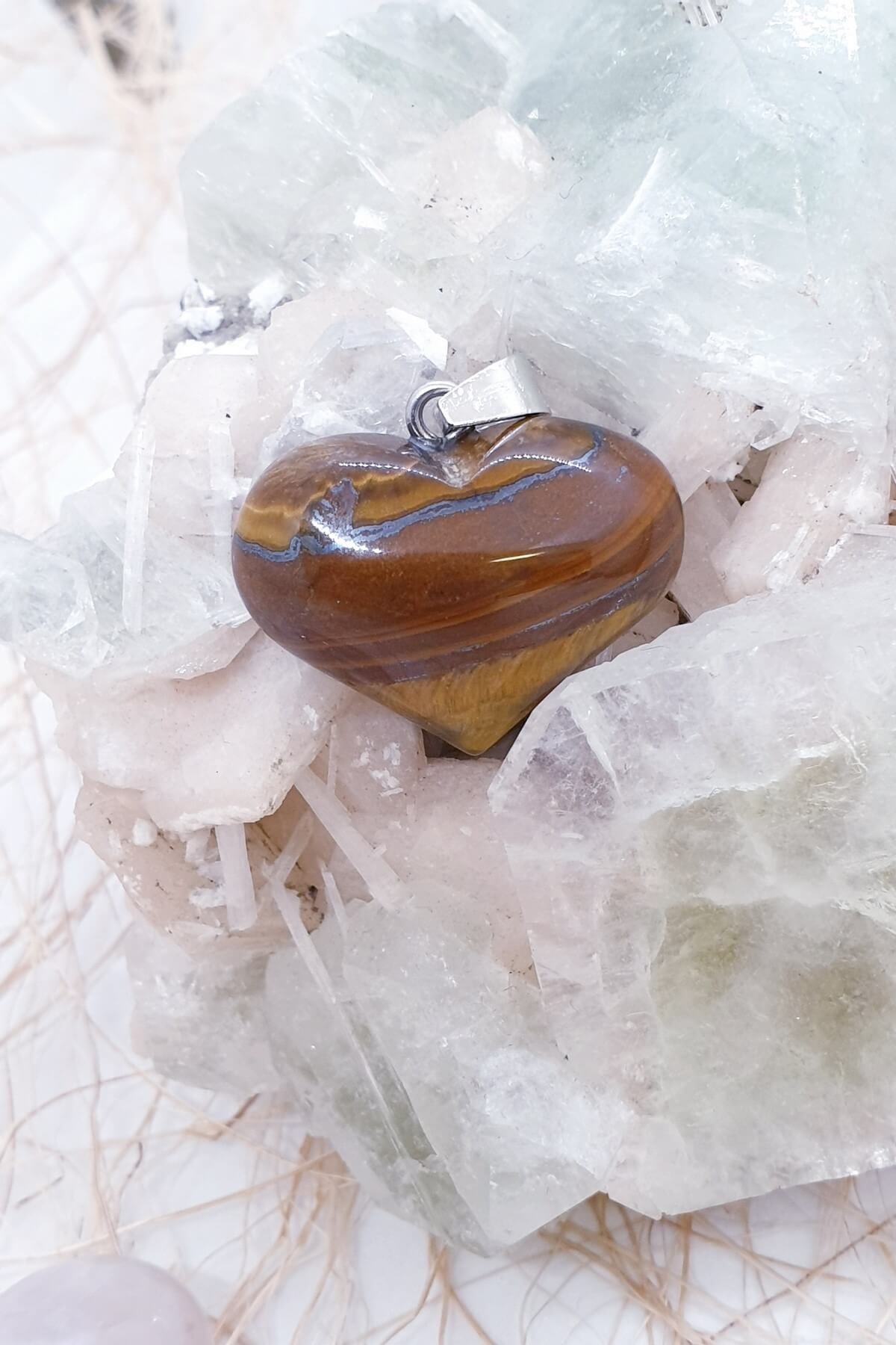 Kalp Kaplan Gözü Kolye Ucu