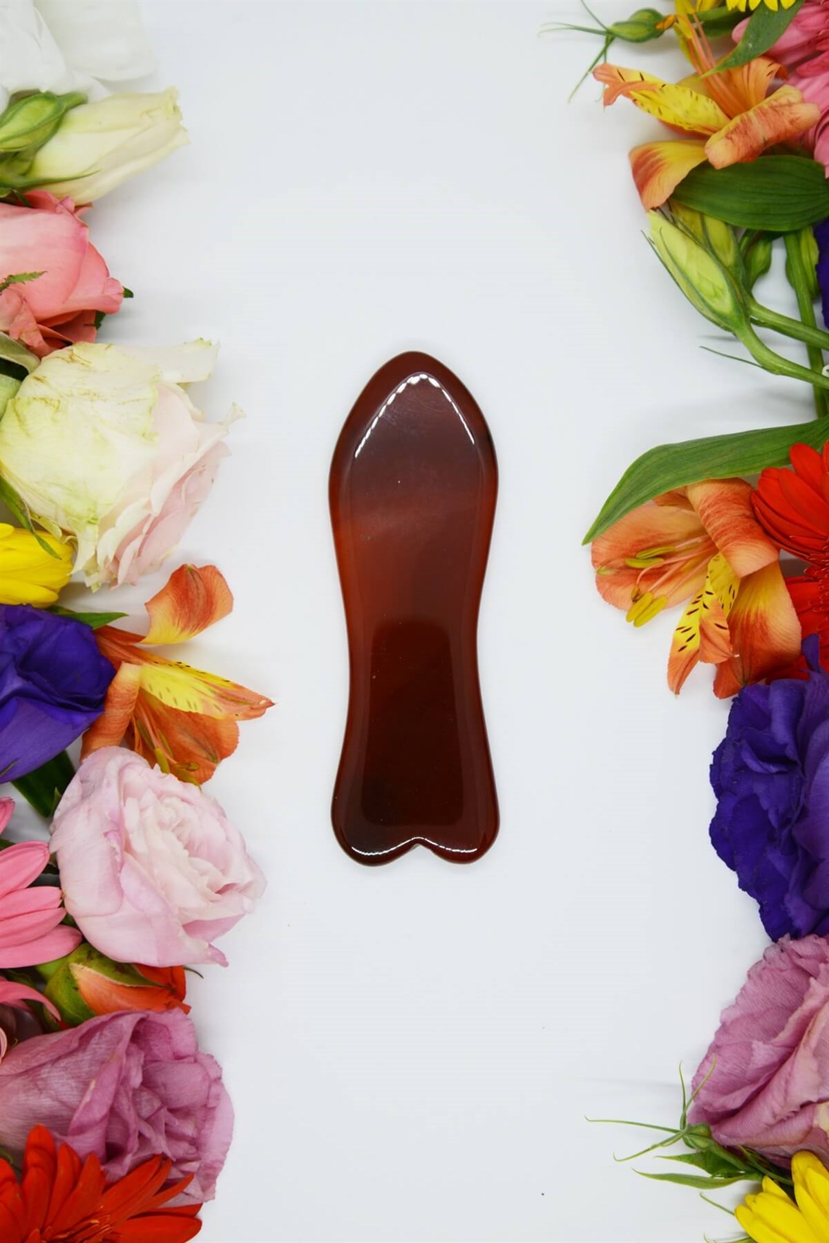 Kırmızı Akik Balık Gua Sha Masaj Tarağı 