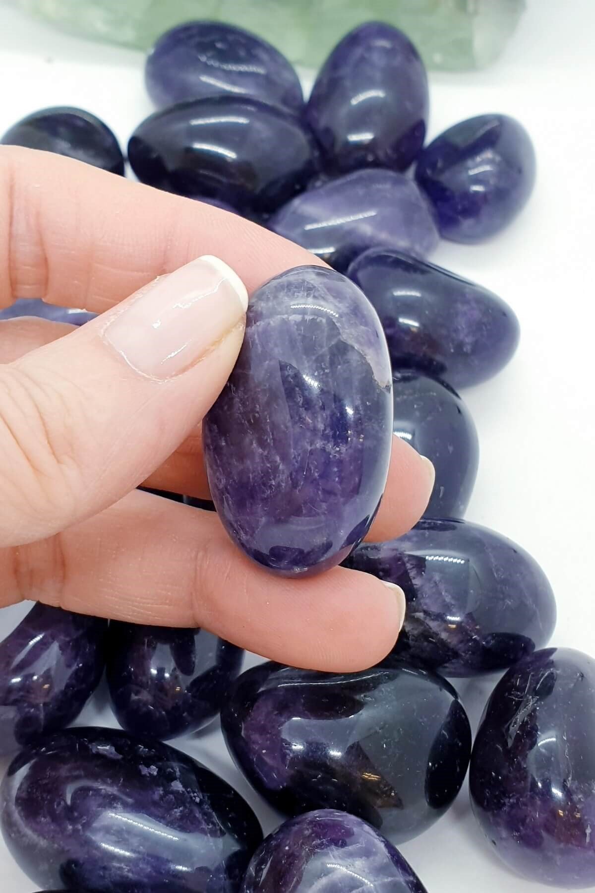 Kristal Izgaralar için tamburlu Ametist  taşı