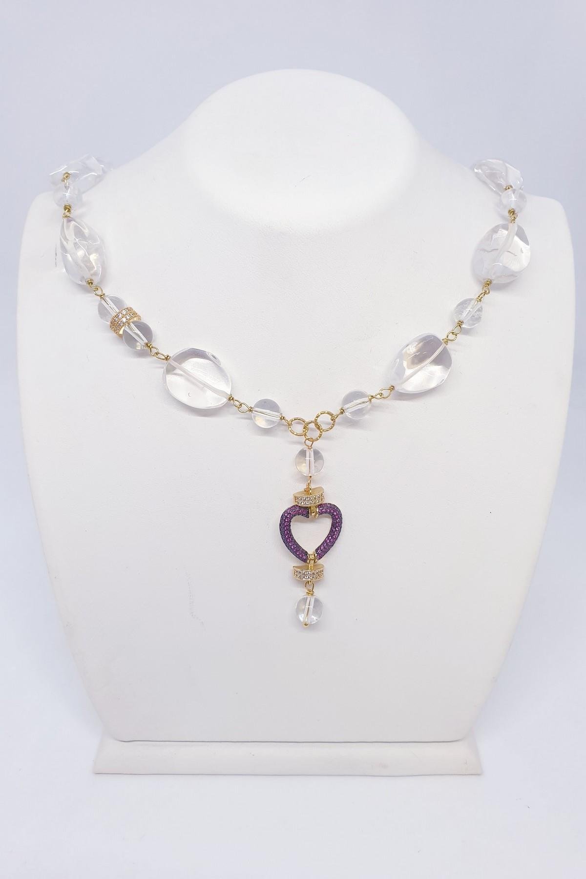 Kristal Kuvars Elegant Butik Kolye