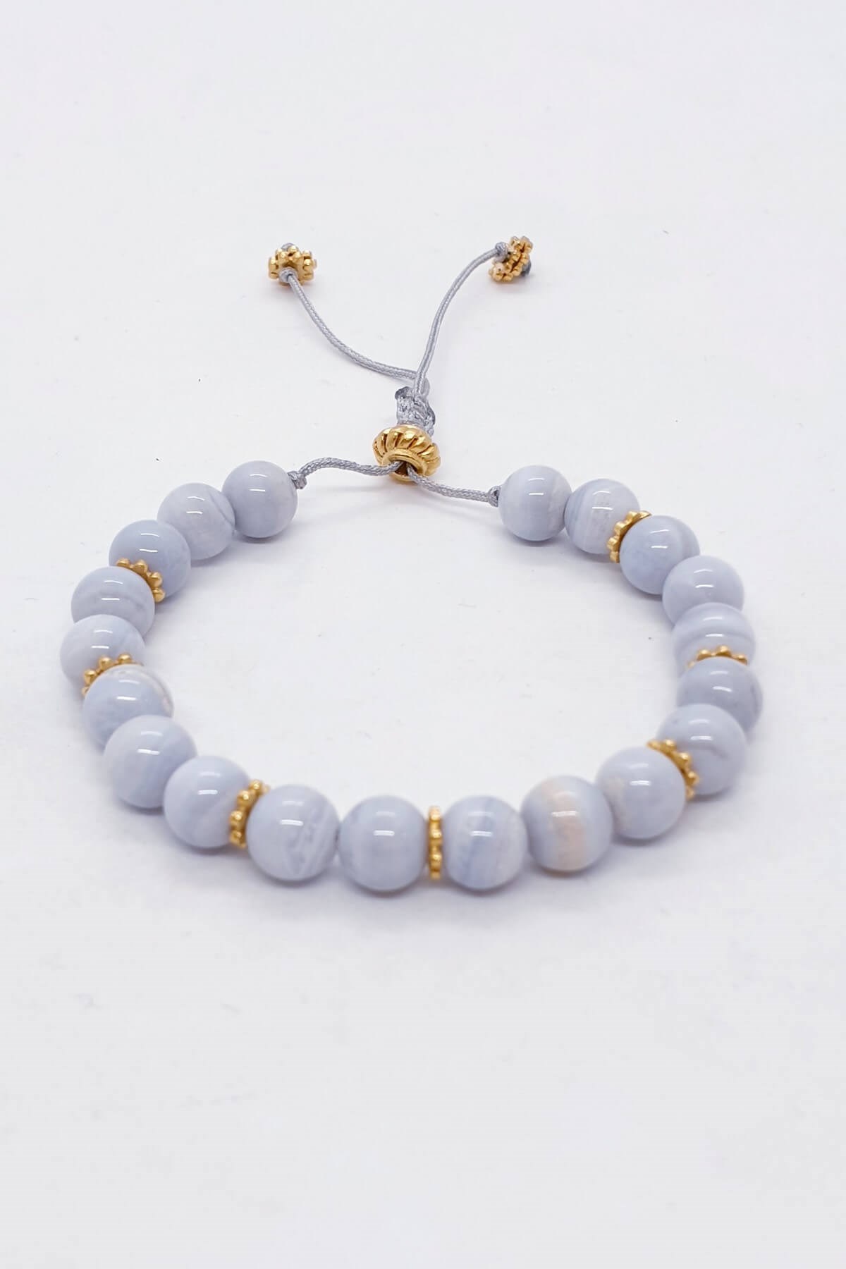 Mavi Dantel Akik Doğal Taş Bileklik