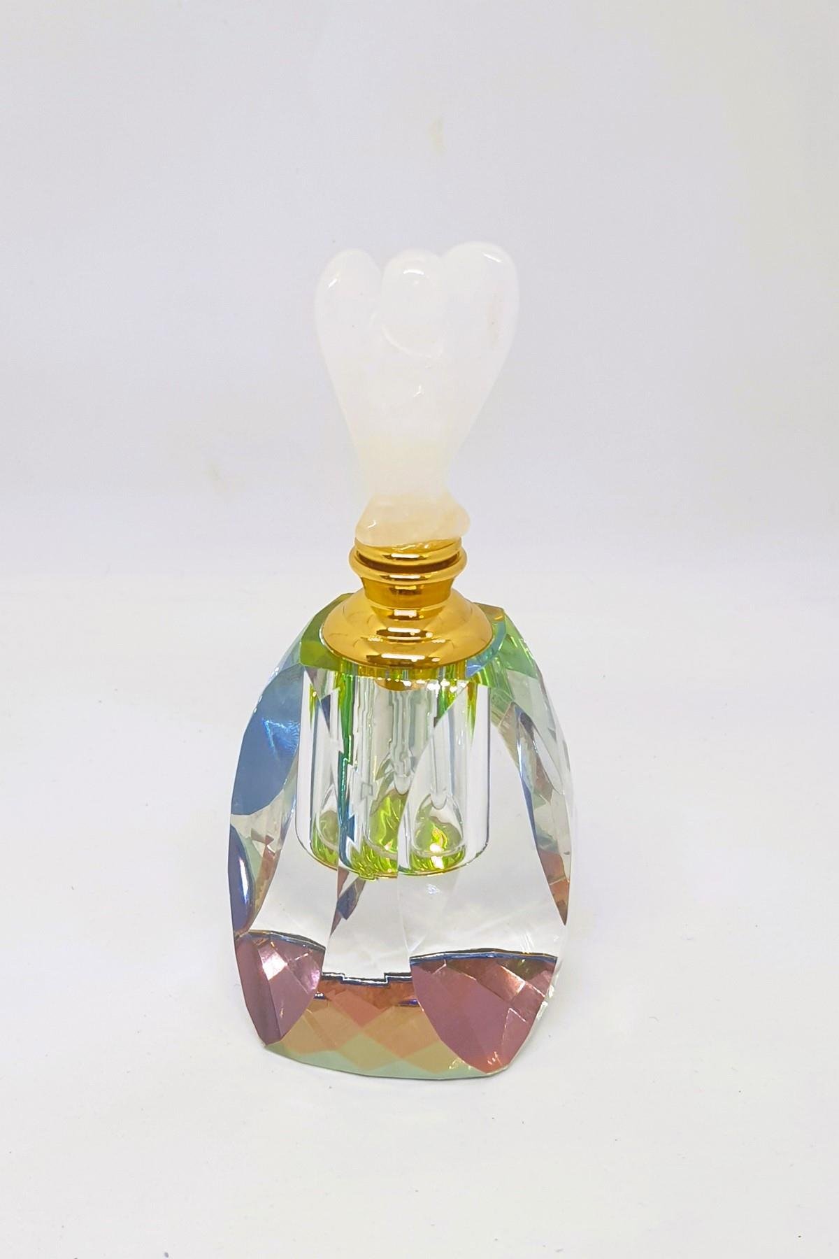 Melek Tasarımlı Kristal Kuvars Doğal Taş Özel Tasarım Parfüm Şişesi