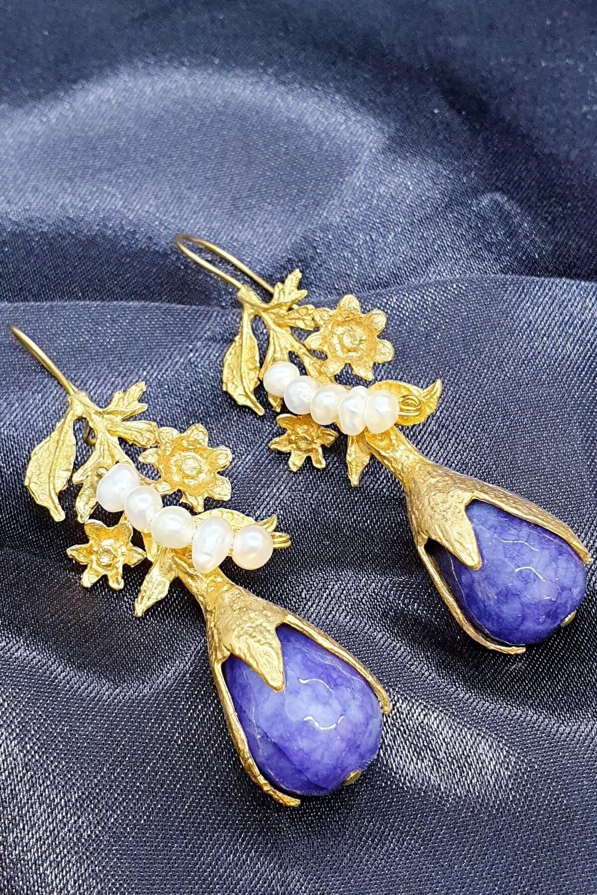 Mor Jade Otantik Salkım Taneleri