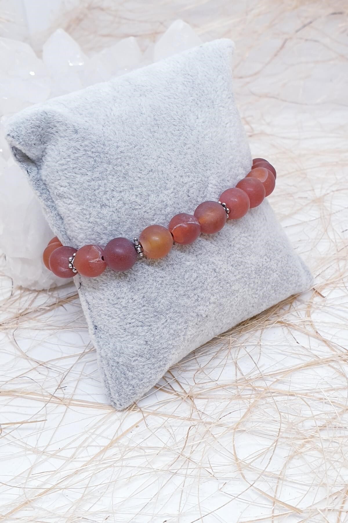 Otantik Mat Karnelyan Unisex Bileklik