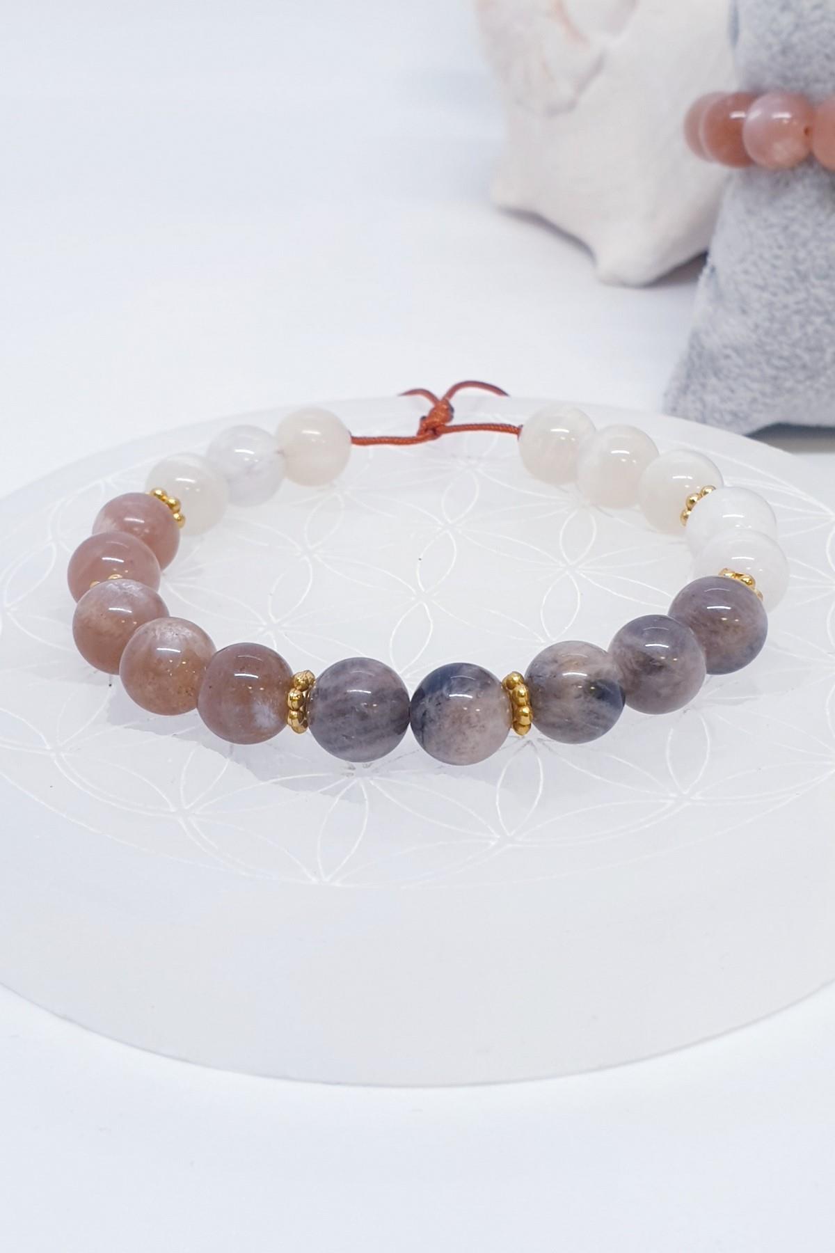 Pembe Ay taşı Doğal Bileklik