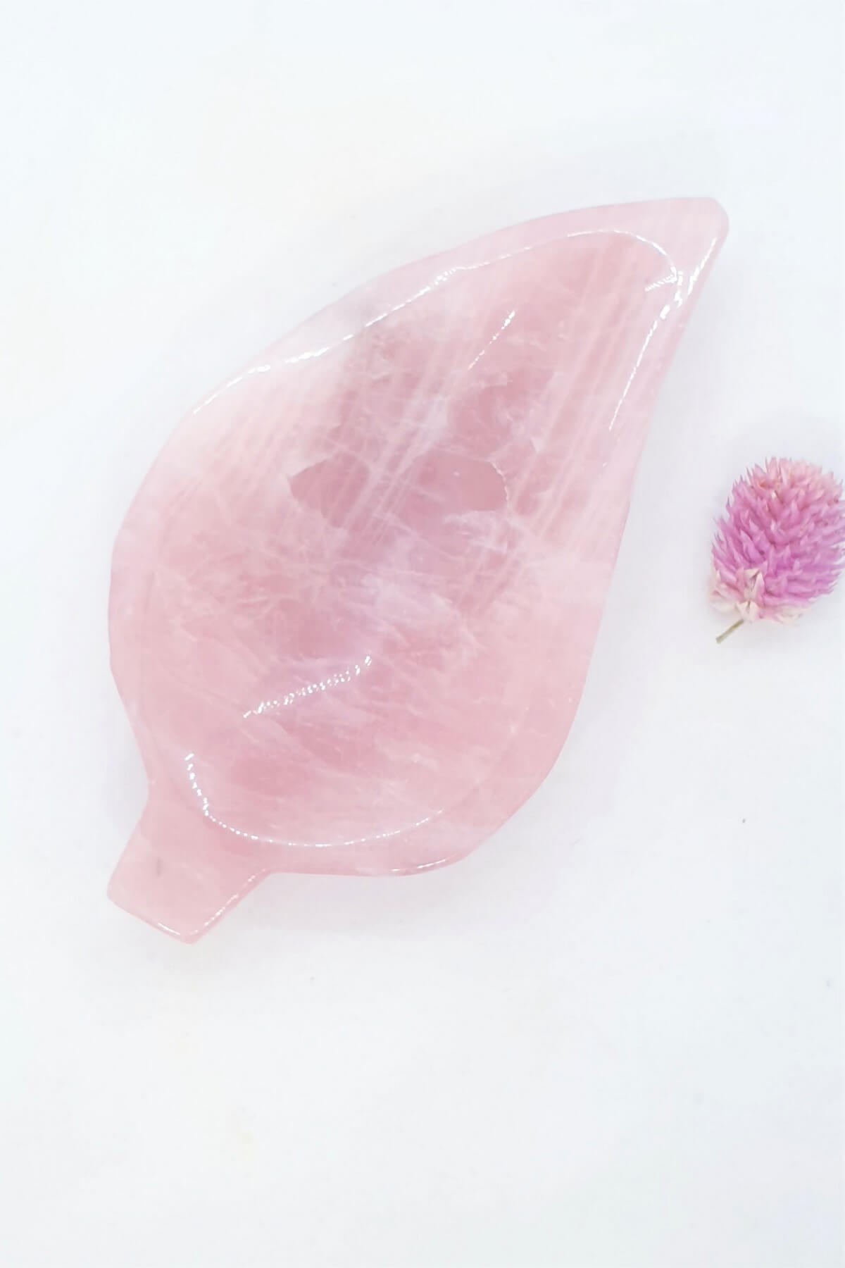 Pembe Kuvars Yaprak Kase