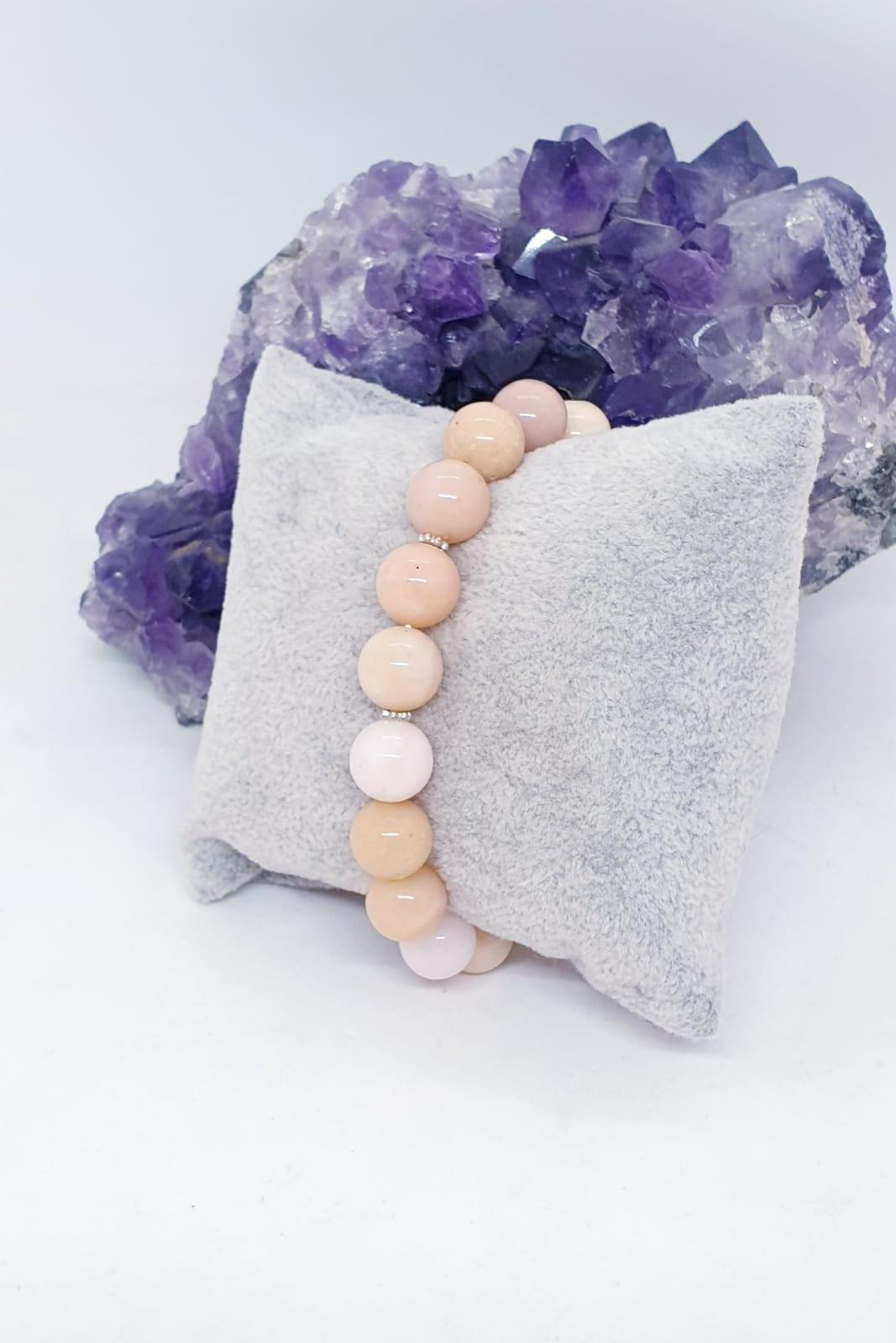 Pembe Opal 10 mm Doğaltaş Bileklik