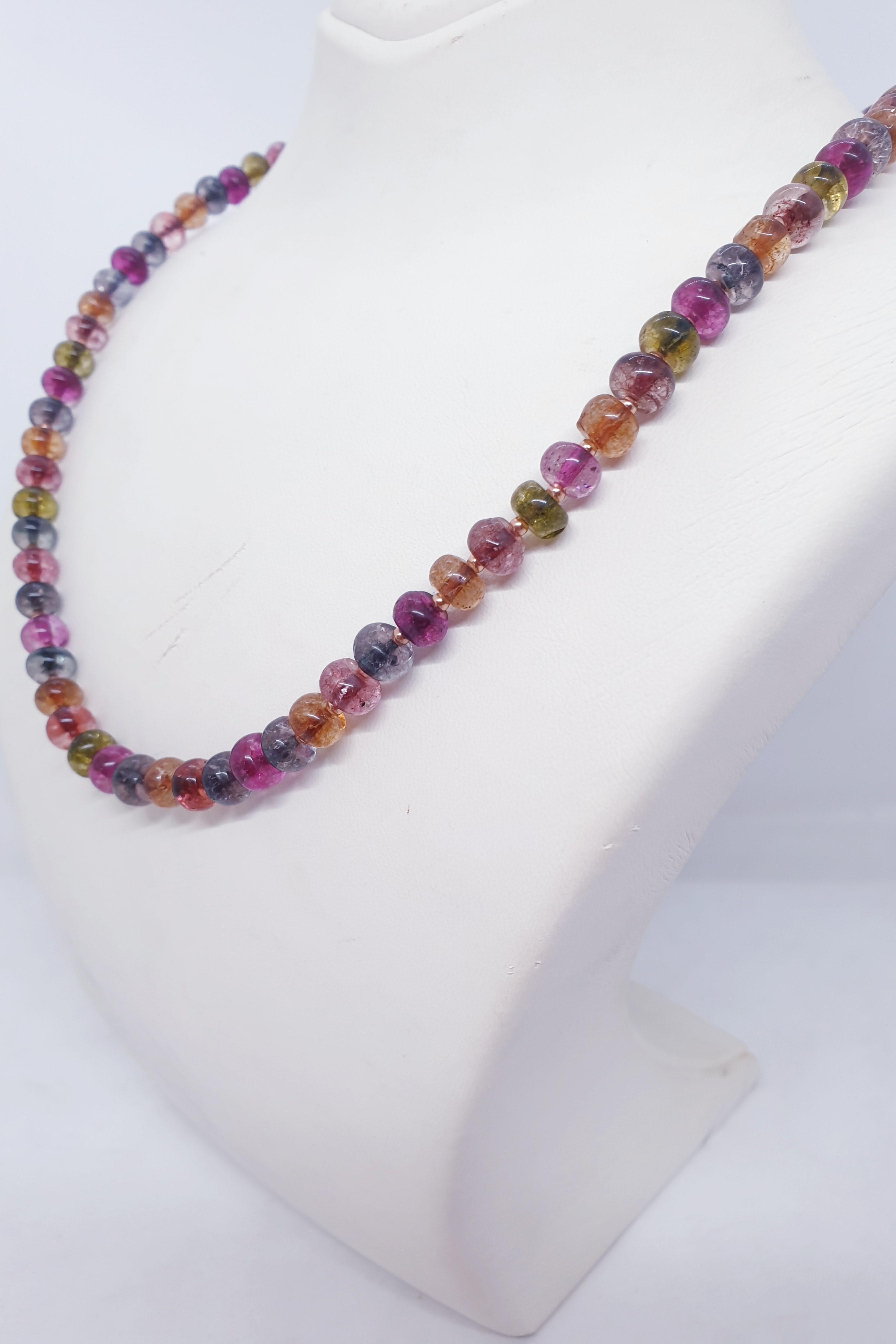 Pembe Turmalin Butik Kolye