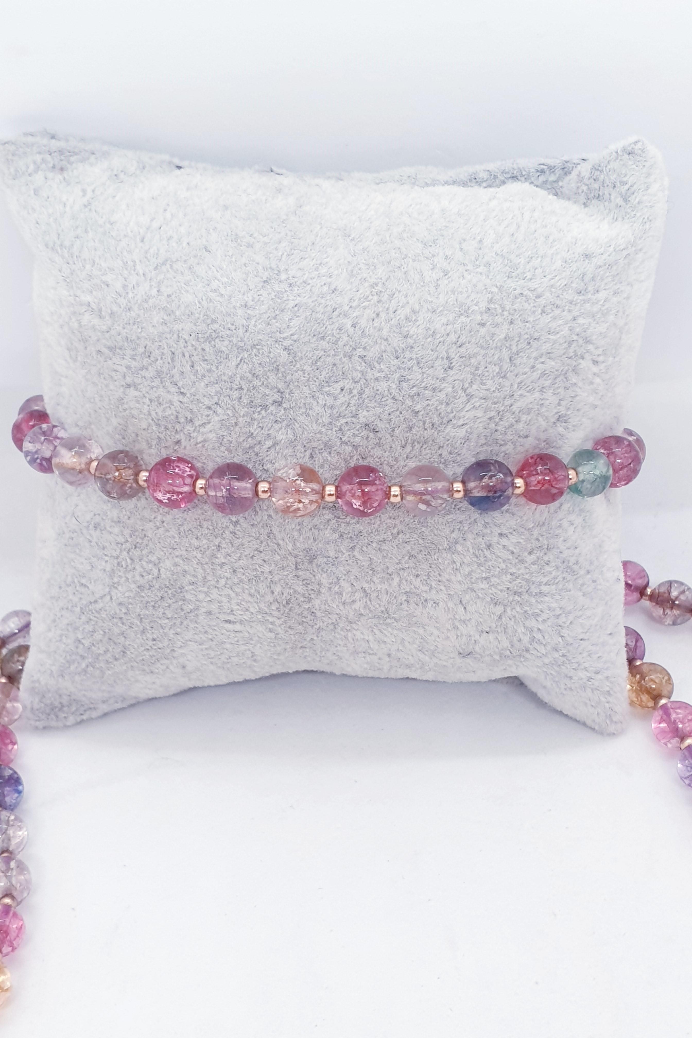 Pembe Turmalin Doğal Taş Bileklik