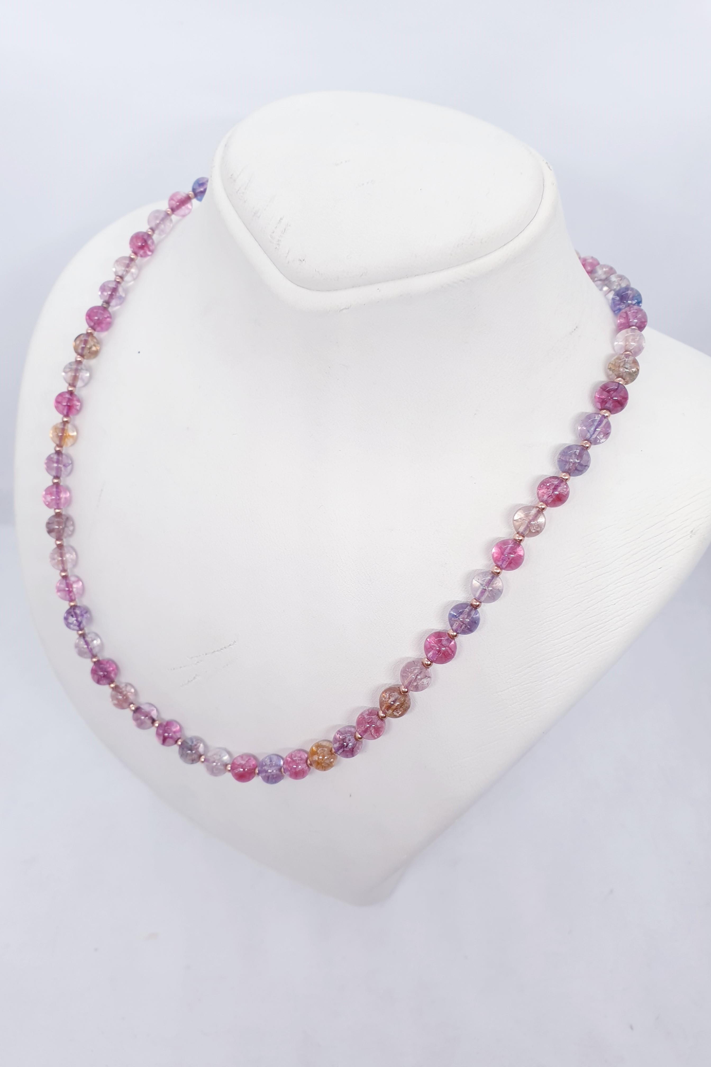 Pembe Turmalinli Butik Kolye