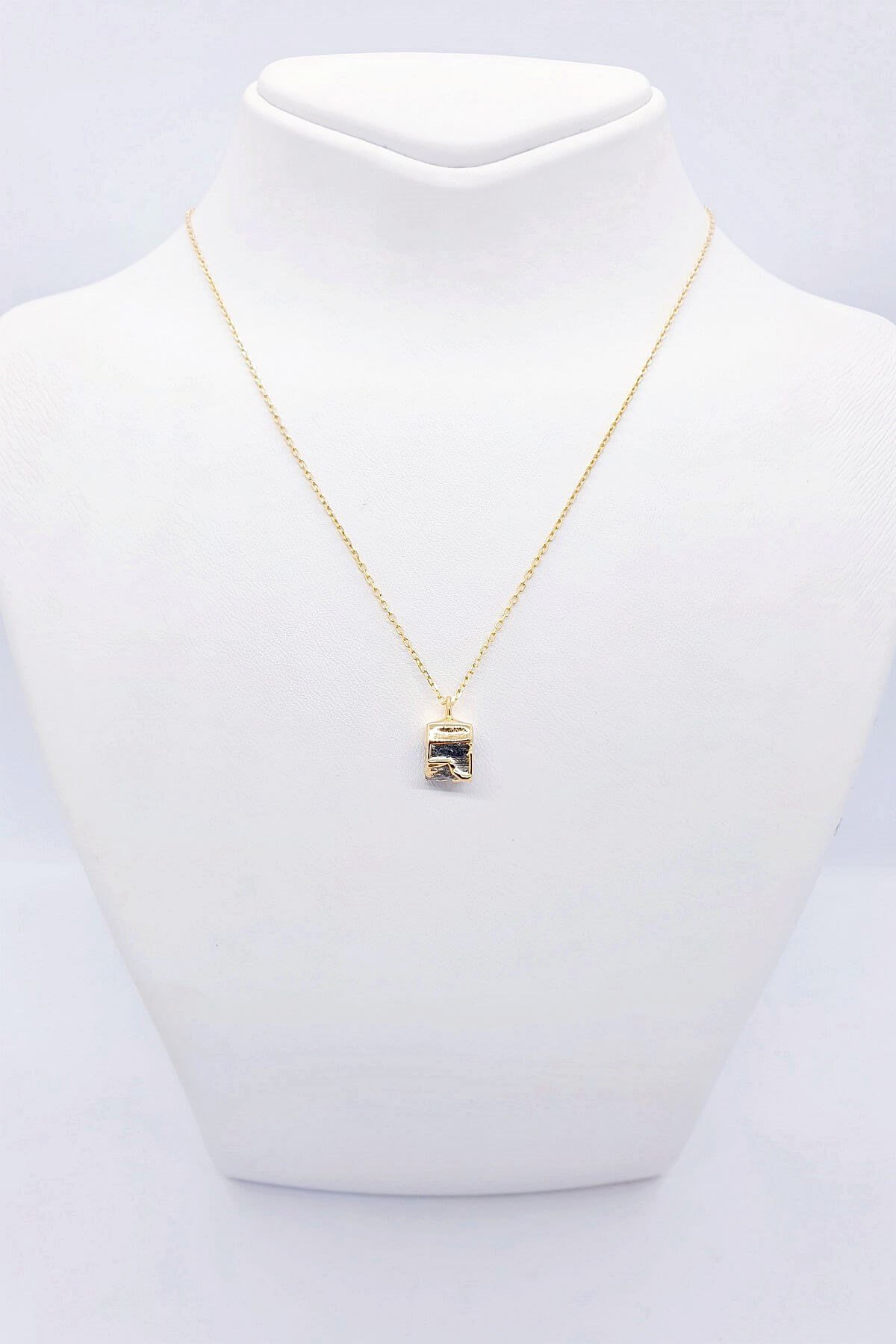 Pirit Doğal Taş Zincirli Kolye