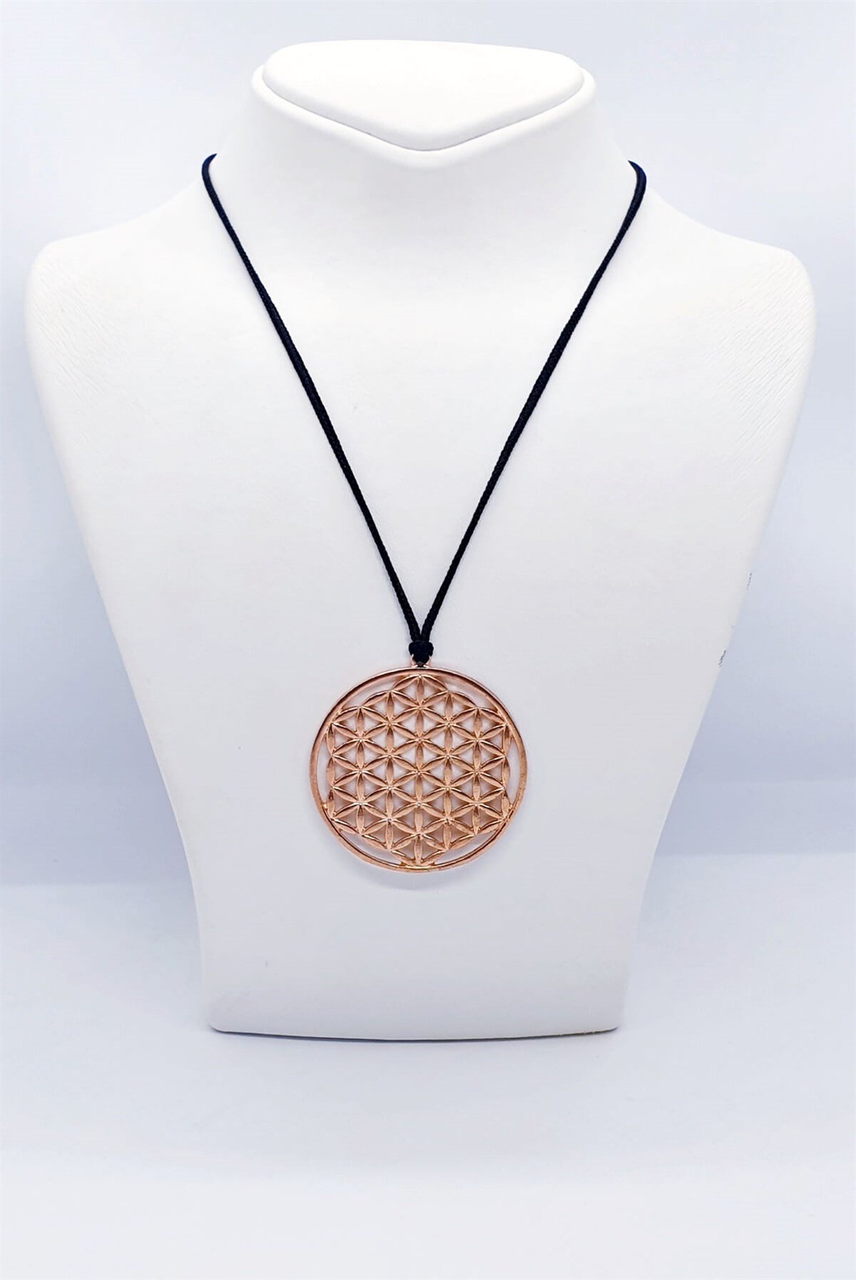 Rose Altın Kaplama Büyük Yaşam Çiçeği Deseni Kolye