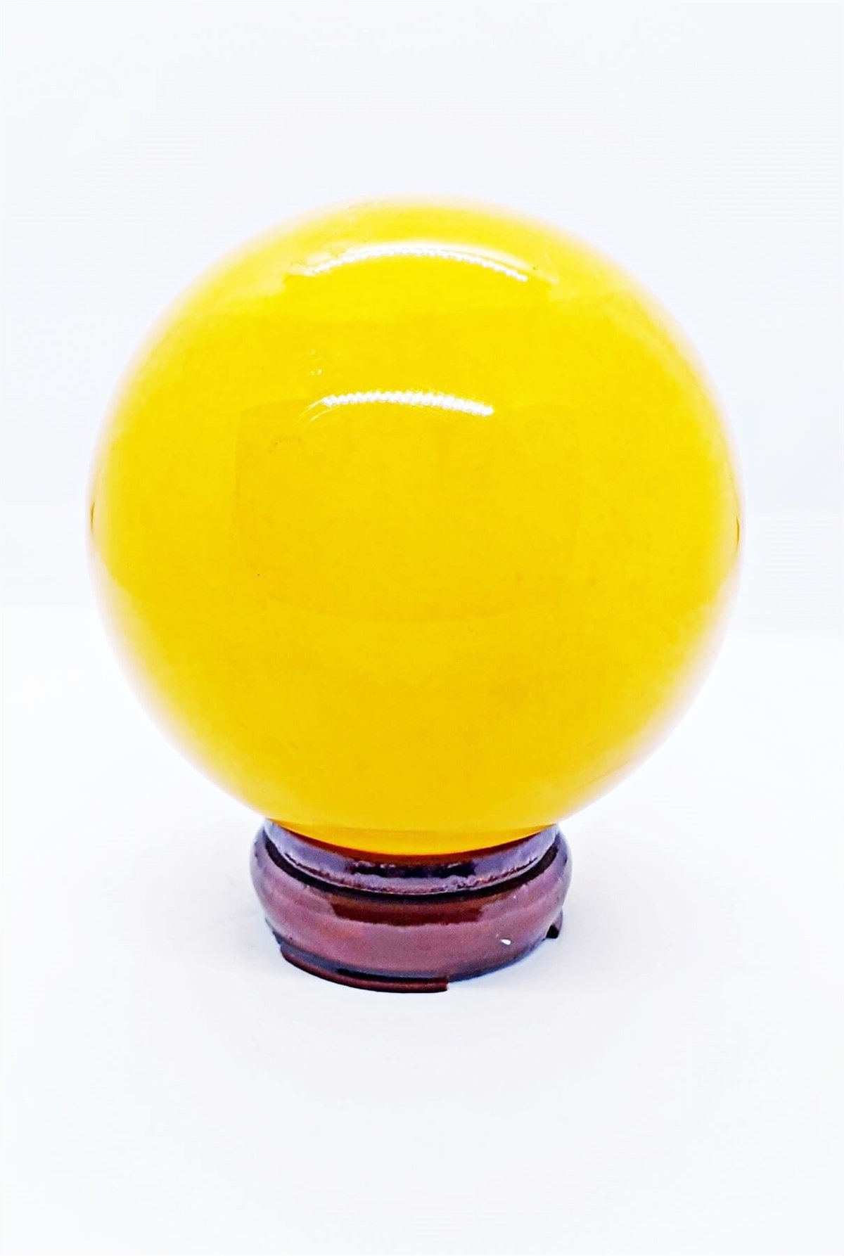 Sarı Boyalı Akik Doğal Taş Küre