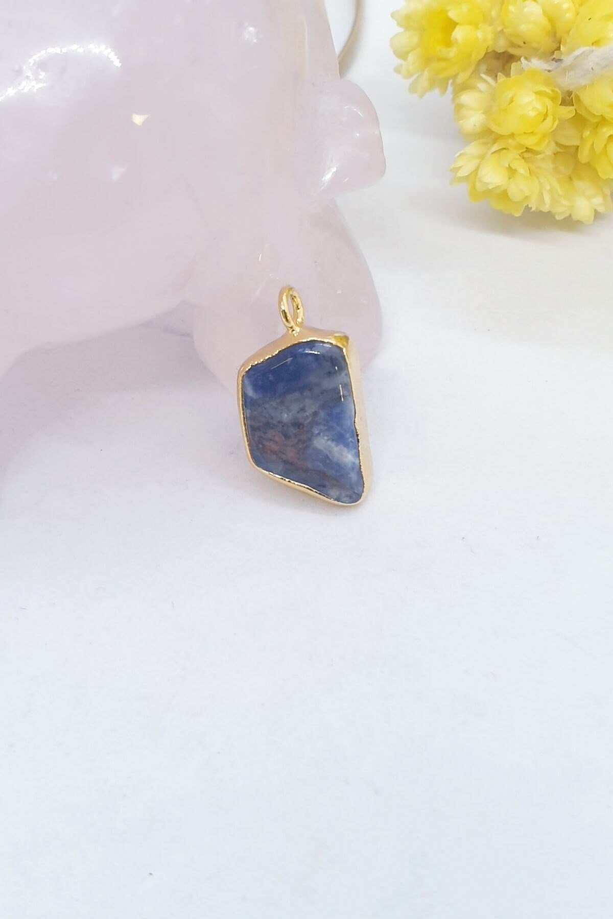 Sodalit Doğal Taş Kolye Ucu