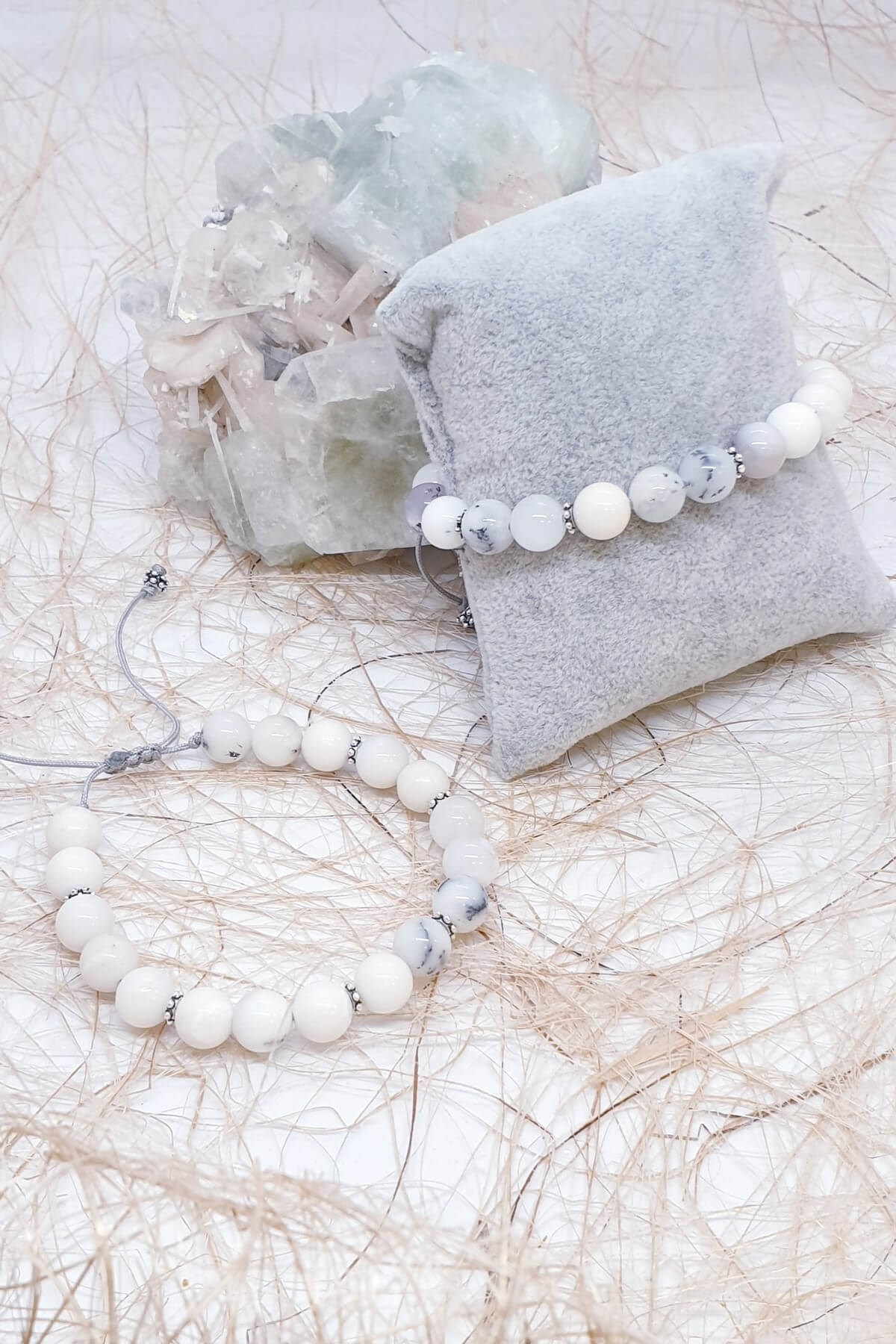 Süt Opal Doğal Taş Bileklik