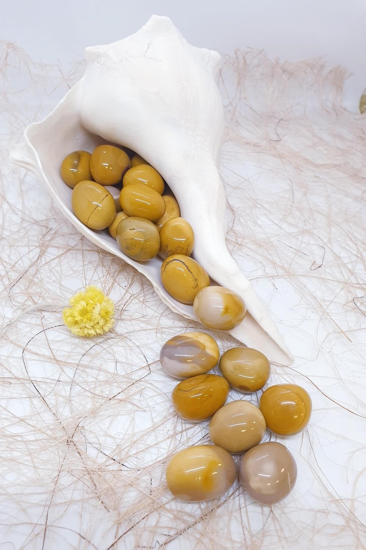 Tamburlanmış Kristal Izgaralar İçin Sarı Jasper Doğal Taş