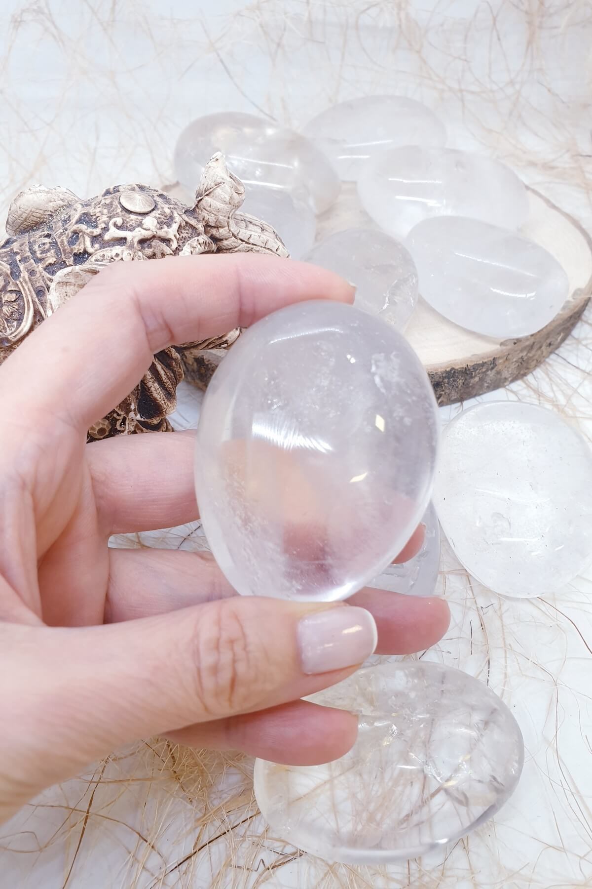 Tamburlanmış Sabun Şeklinde Kristal Kuvars 