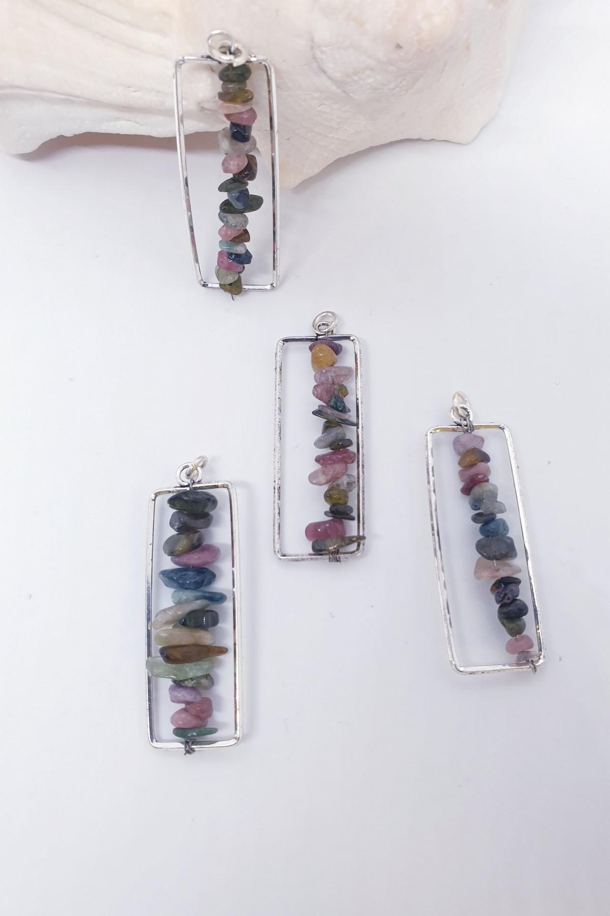 Turmalin Doğal Taş Kolye Ucu