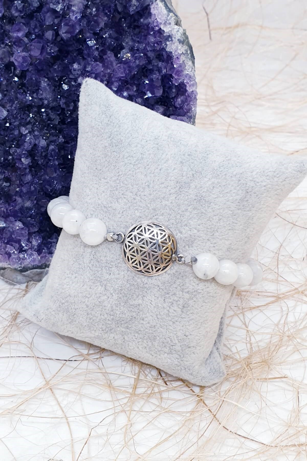 Yaşam Çiçeği sembollü Aytaşı Bileklik