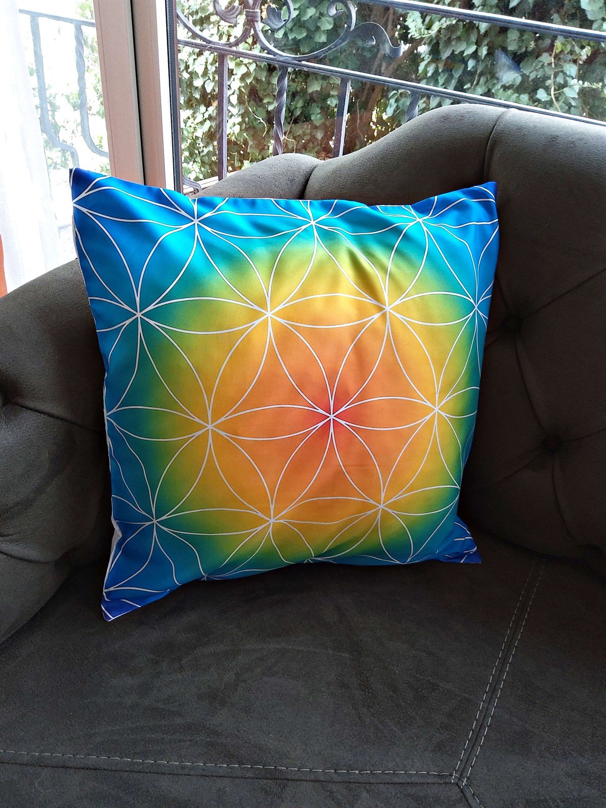 Yaşam Tohumu desenli Çakra Yastığı