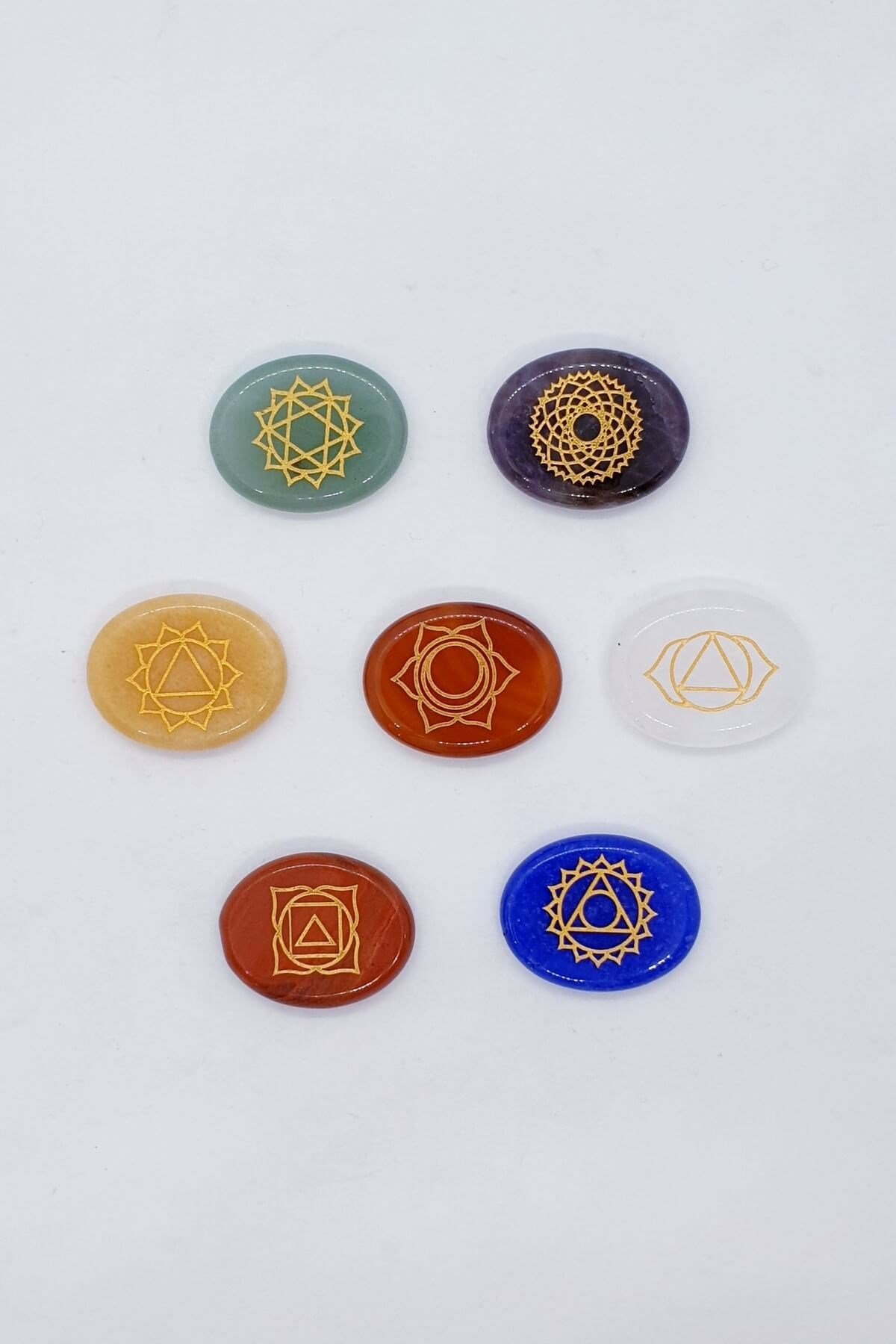 Yedi Çakra Sembollü Tamburlu Taş