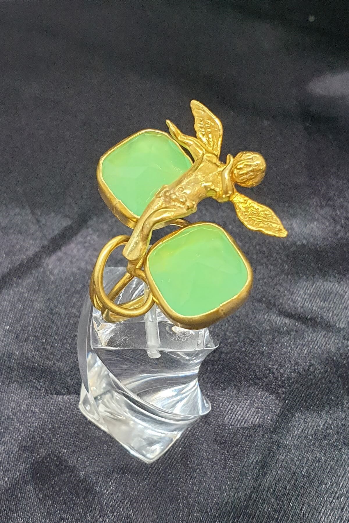 Yeşil Akik Angel Yüzük 