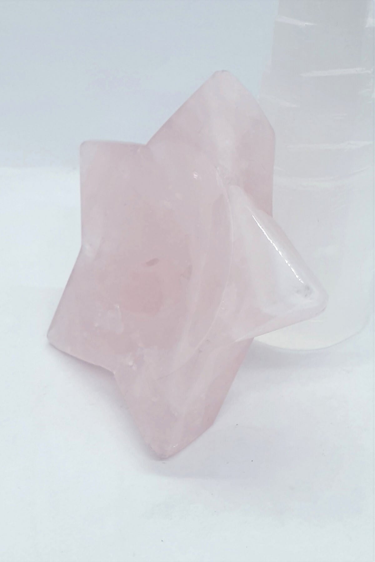 Yıldız Şeklinde Pembe Kuvars Doğal Taş Kase