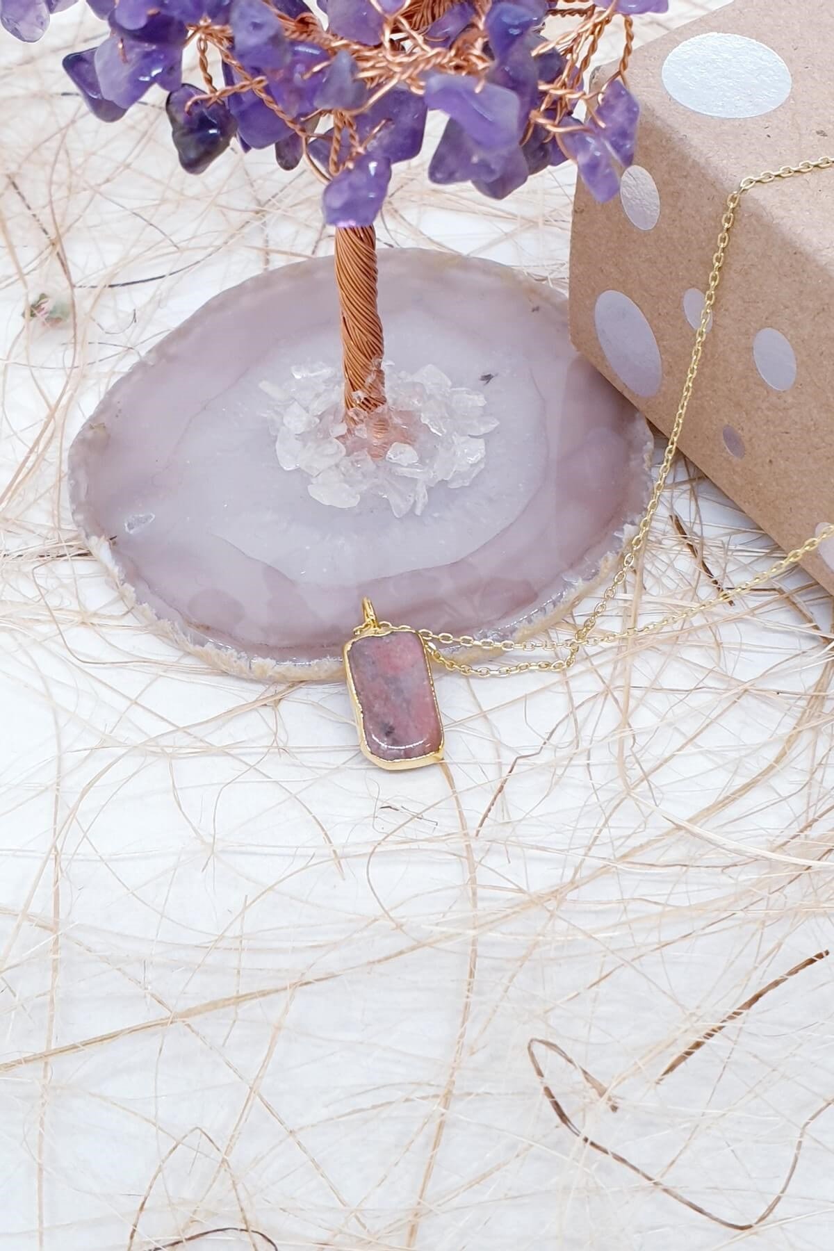 Zincirli RODONİT Sade kolye