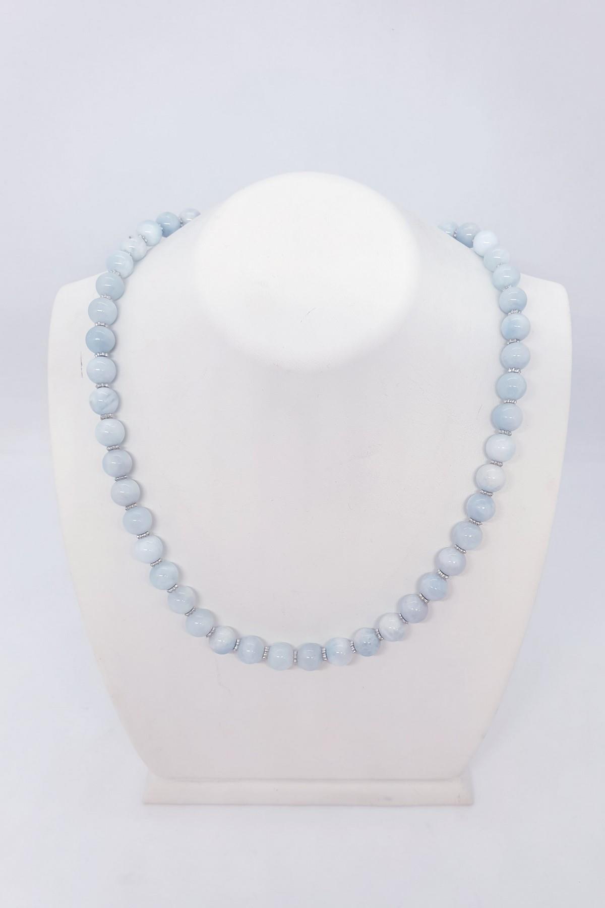 8mm Akuamarine Butik Kolye