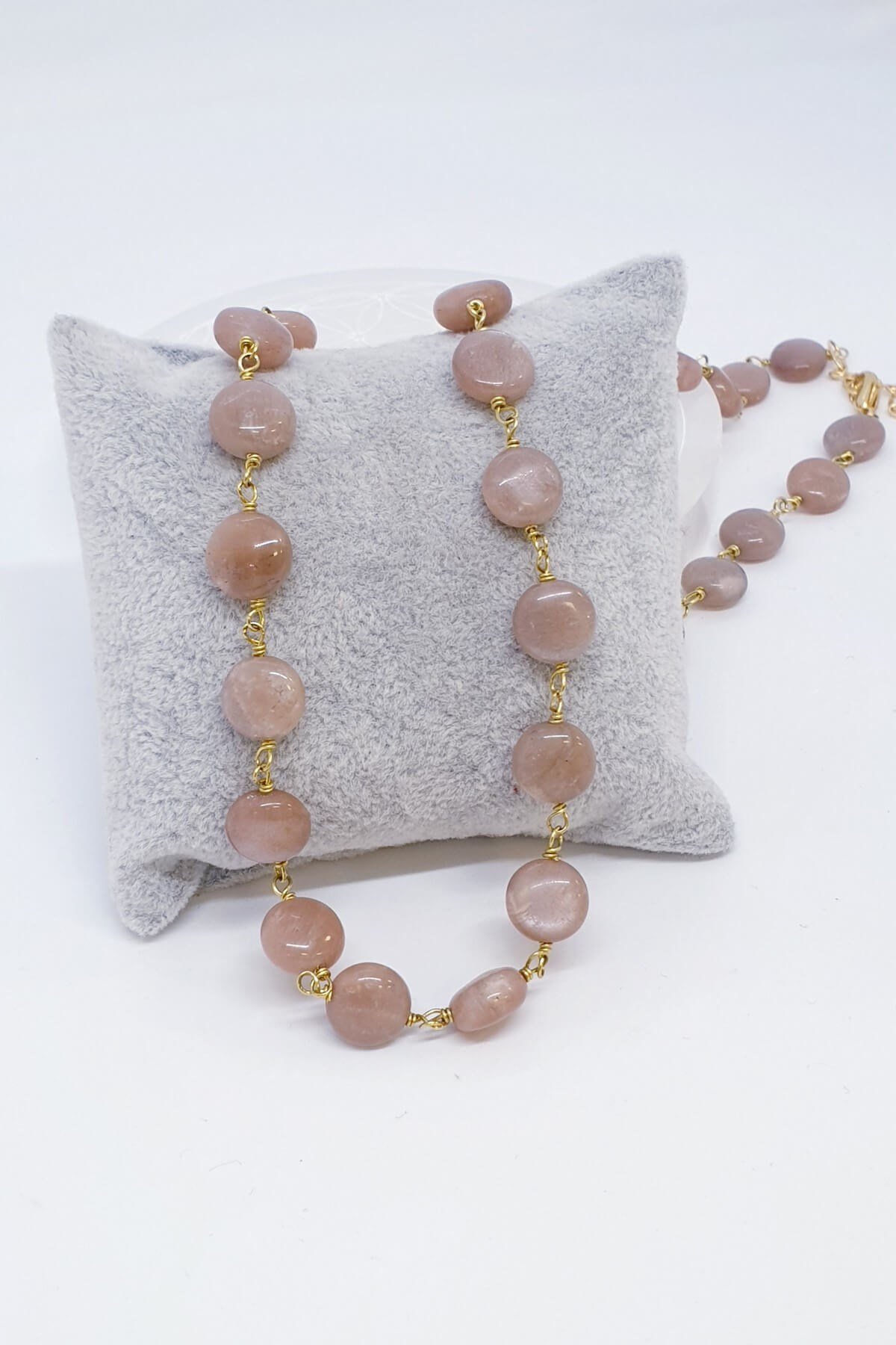 Elegant Pembe Doğal Taş Butik Kolye