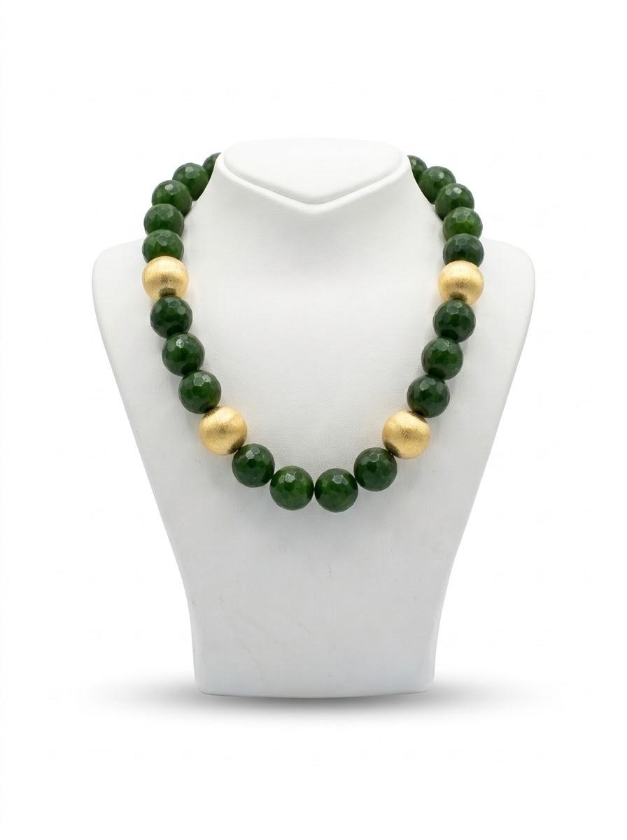 FASETLİ YEŞİL JADE KOLYE