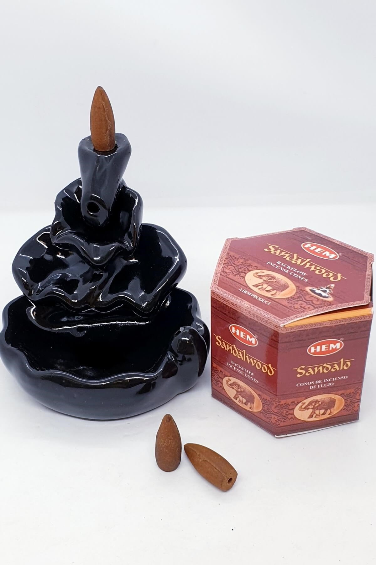 Hem Geri Dönüşümlü Sandalwood 40 Konik Tütsü