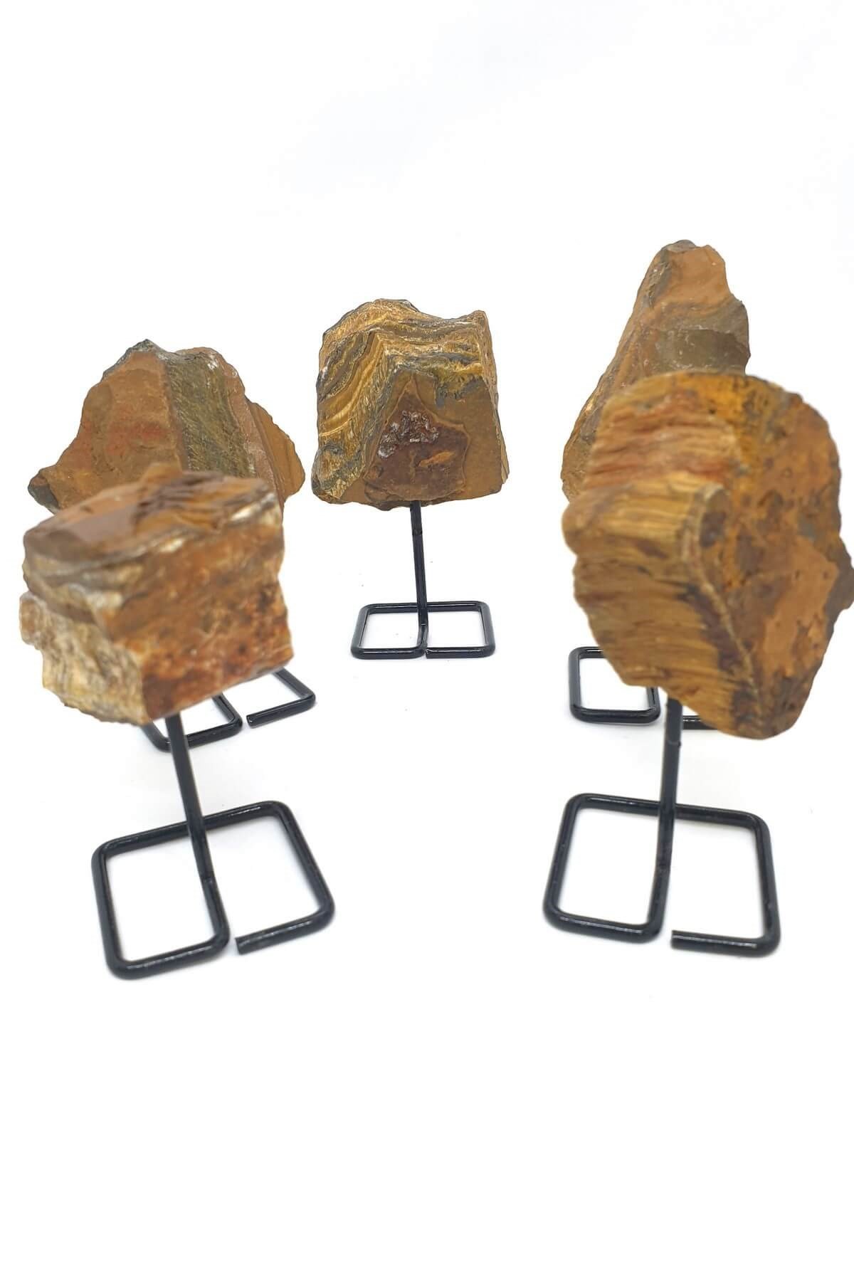 Kaplan Gözü Doğal Taş Standlı Parça