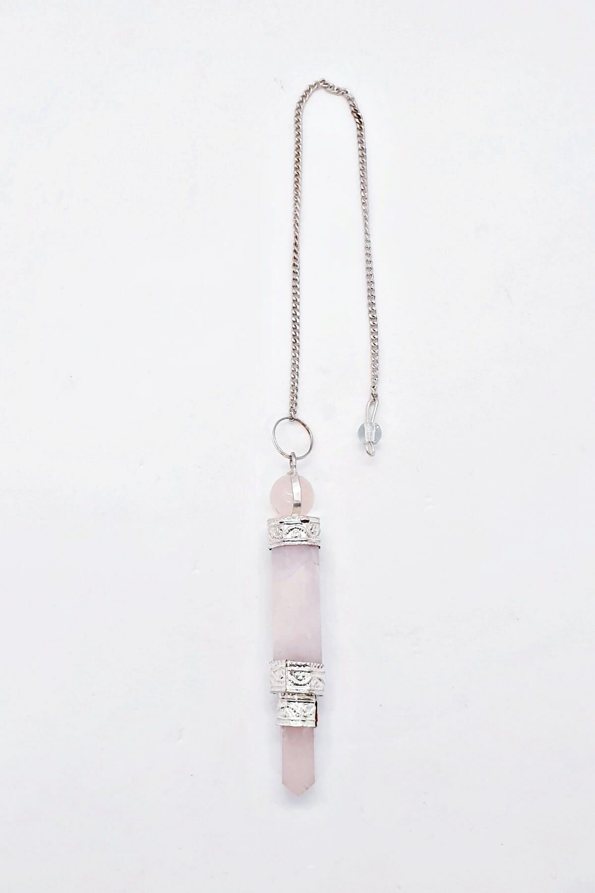 Pembe Kuvars Çubuk Kristal Pandül