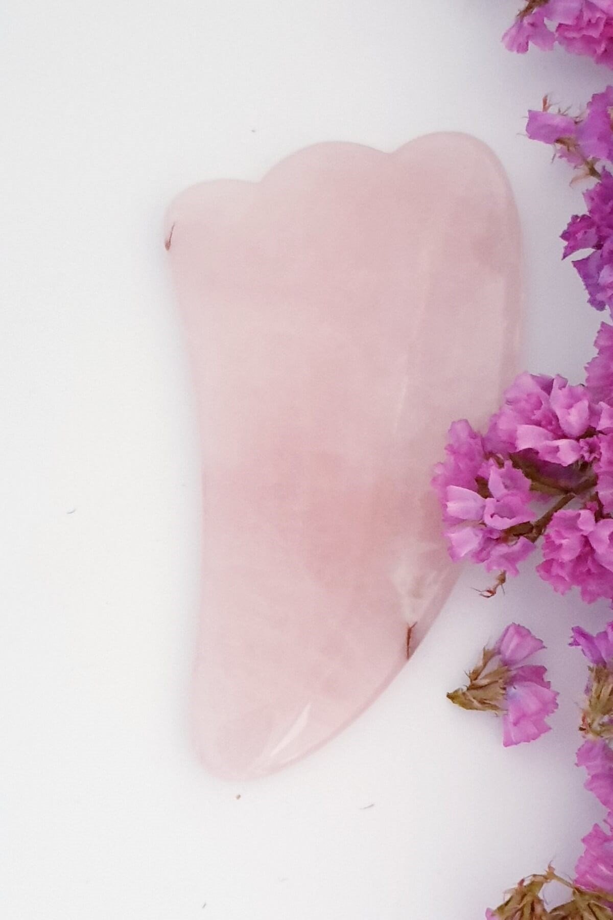 Pembe Kuvars Gua Sha Masaj Tarağı