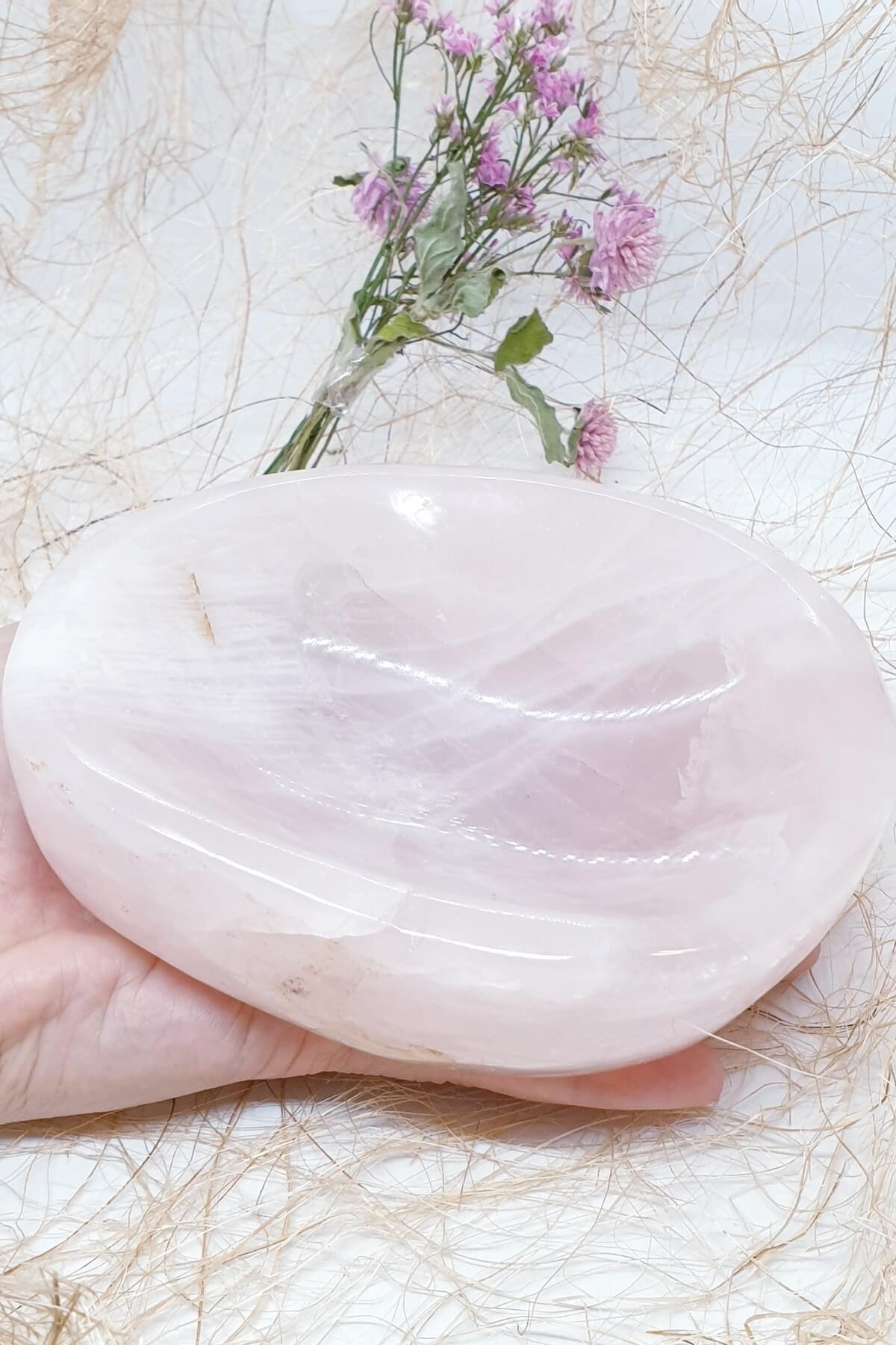 Pembe Kuvars Küçük Kase