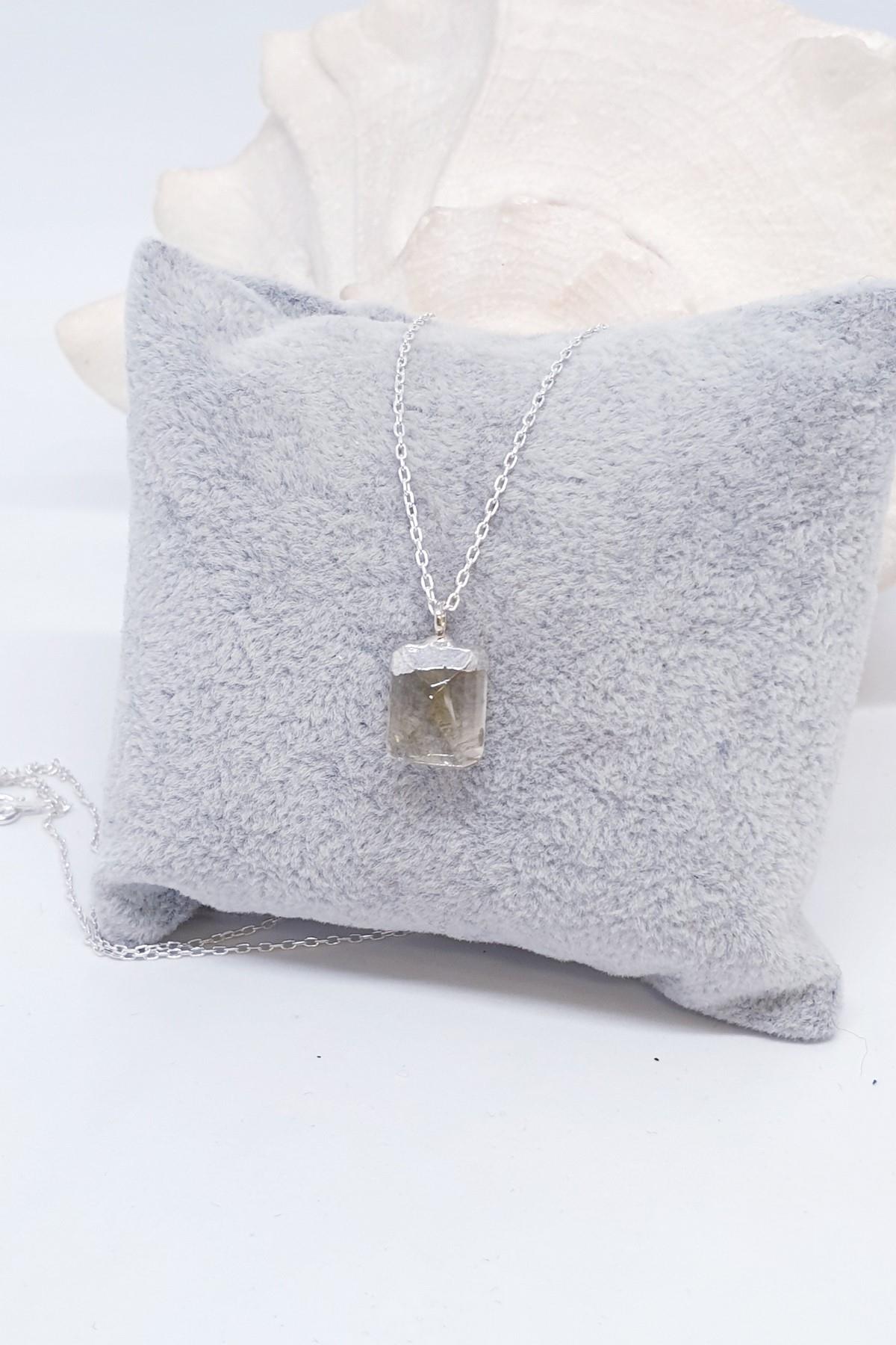 Sarı Topaz Doğal Taş Kolye