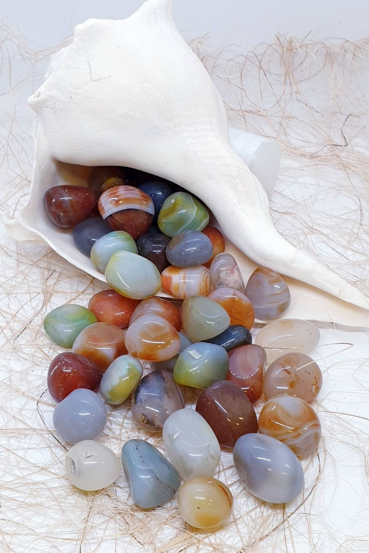 Tamburlanmış Kristal Izgaralar İçin Akik Doğal Taş