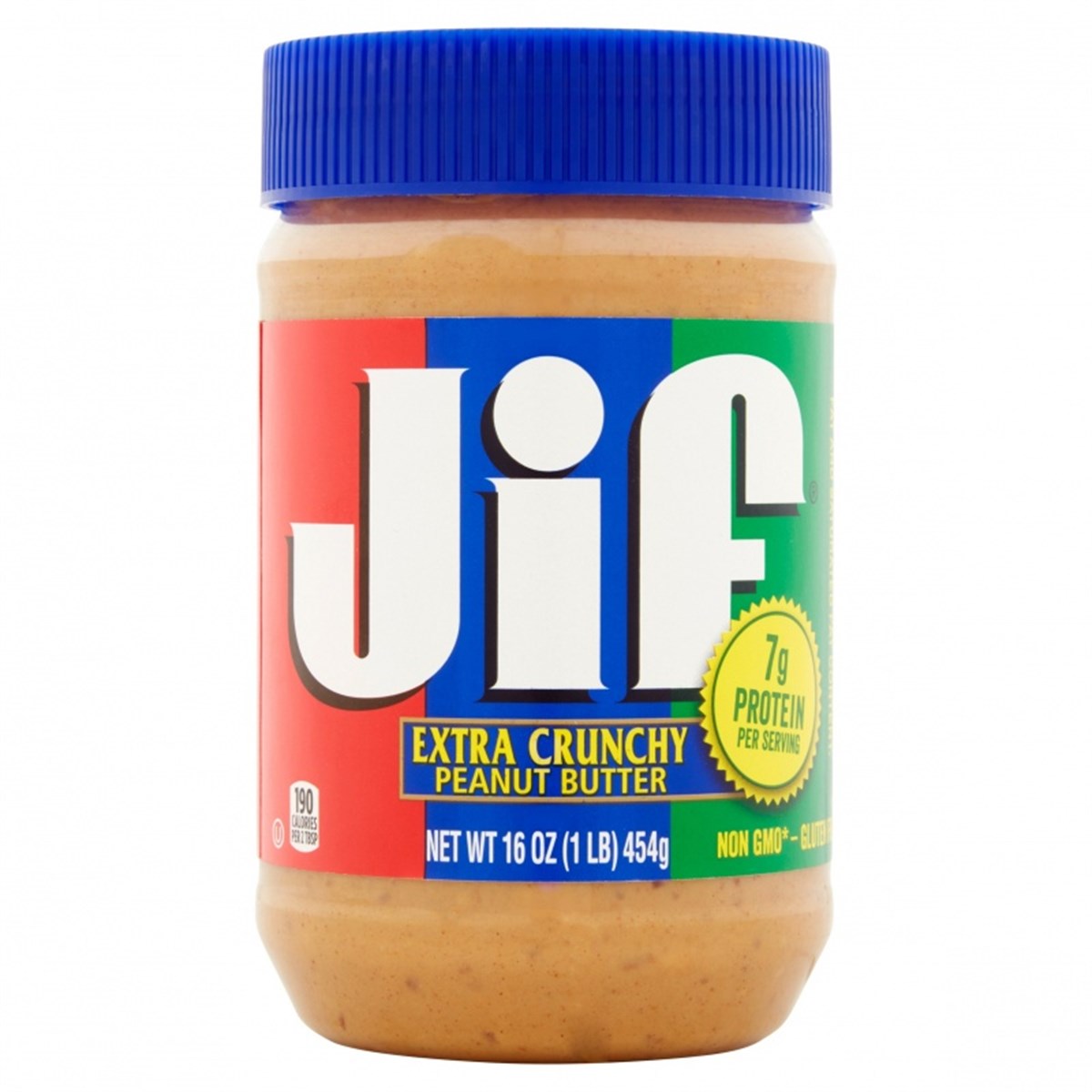 Glass jif peanut butter jar