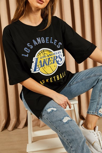 Lakers Yazılı Tshirt Siyah