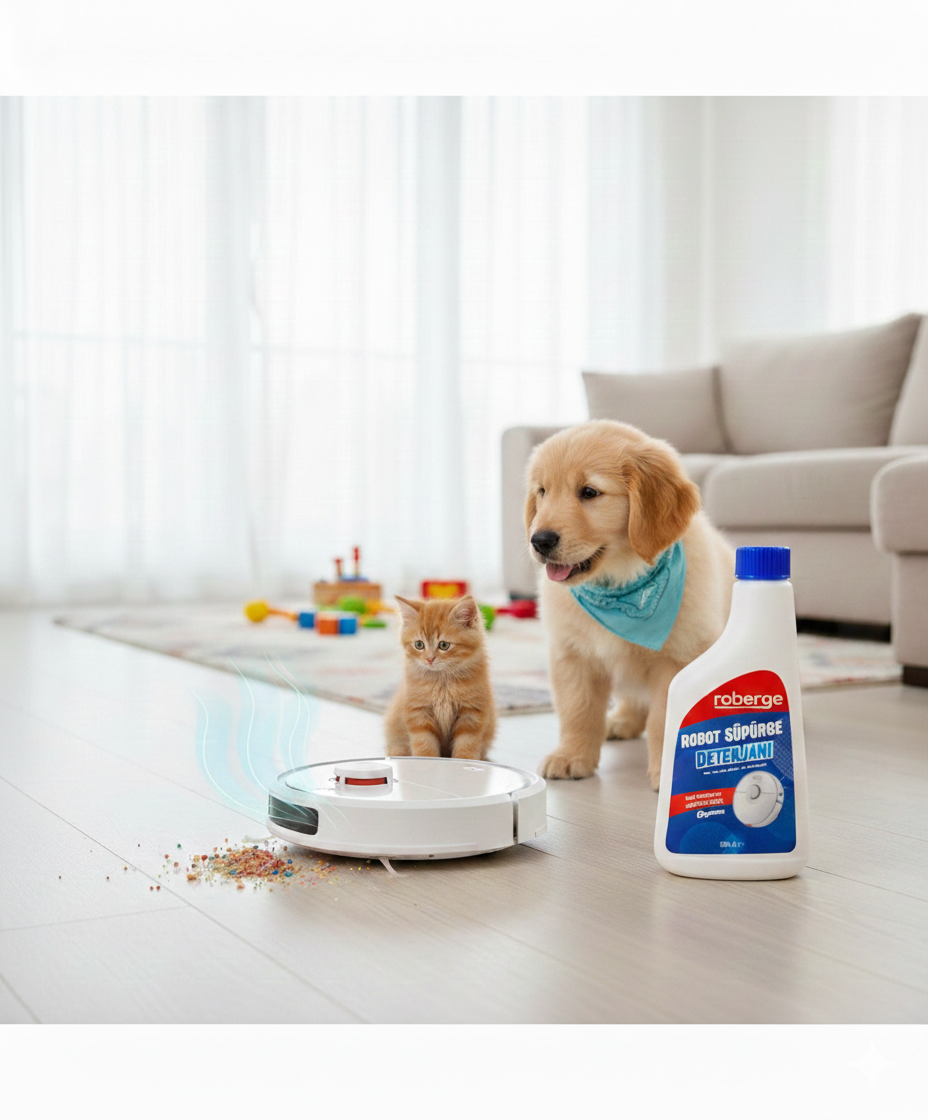 robot süpürge deterjanı, robot süpürge temizleyicisi