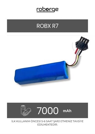 Robx R7 Robot Süpürge Uyumlu Batarya 7000 mAh - Muadil Ürün
