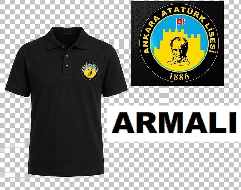 21Y.PTS.065.005Atatürk Lisesi Polo Yaka Armalı Tshirt Kısa kol