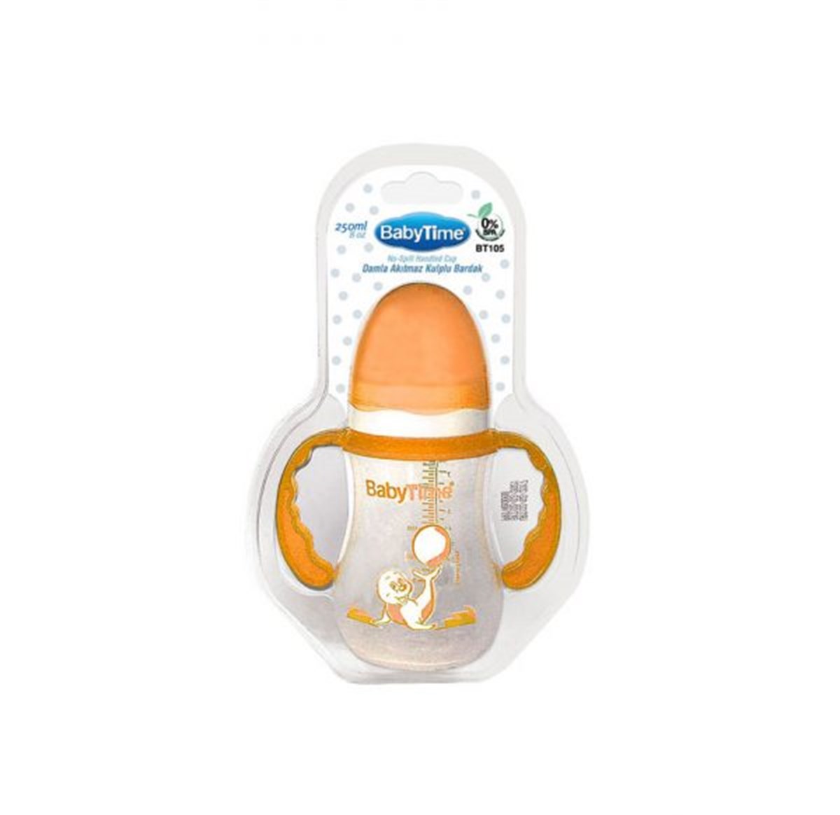 21K.SLK.385.003Babytime Damla Akıtmaz Kulplu Bardak 250ml BT105 Turuncu