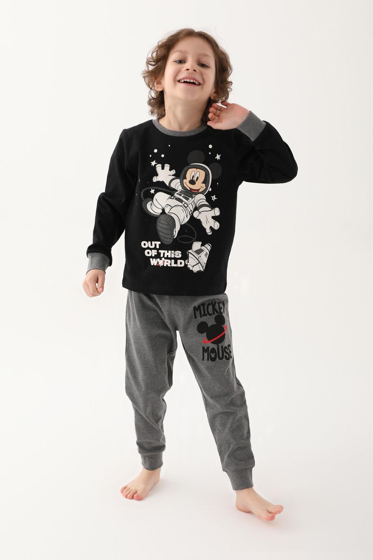 24K.PJM.349.001Roly Poly Mickey Mouse Erkek Çocuk Pijama Takım D4821-3