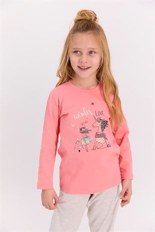 21Y.PJM.349.025Roly Poly 2569-2 Kız Çocuk Pijama Takımı