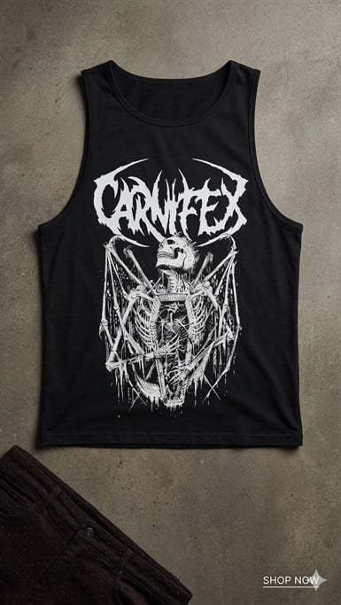 Black Carnifex Kalın Askılı Bluz