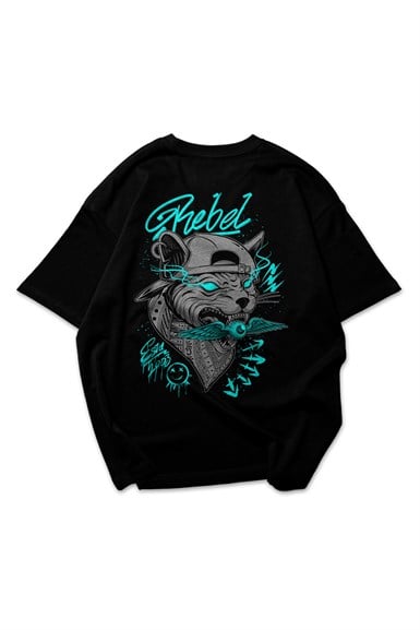 Black Cat Rebel Oversize T-shirt