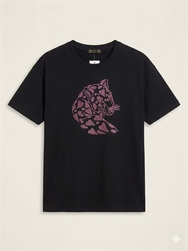 Black Taşlı Tiger Oversize T-shirt