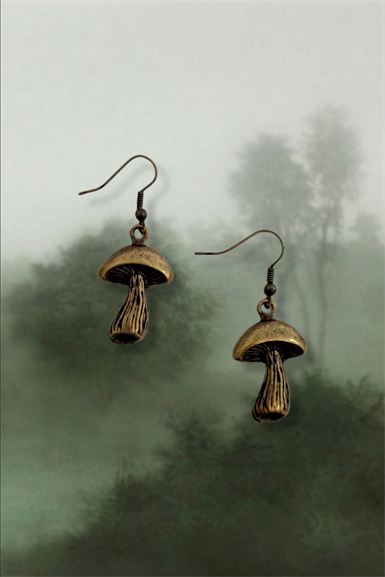 Bronz Mushroom Küpe